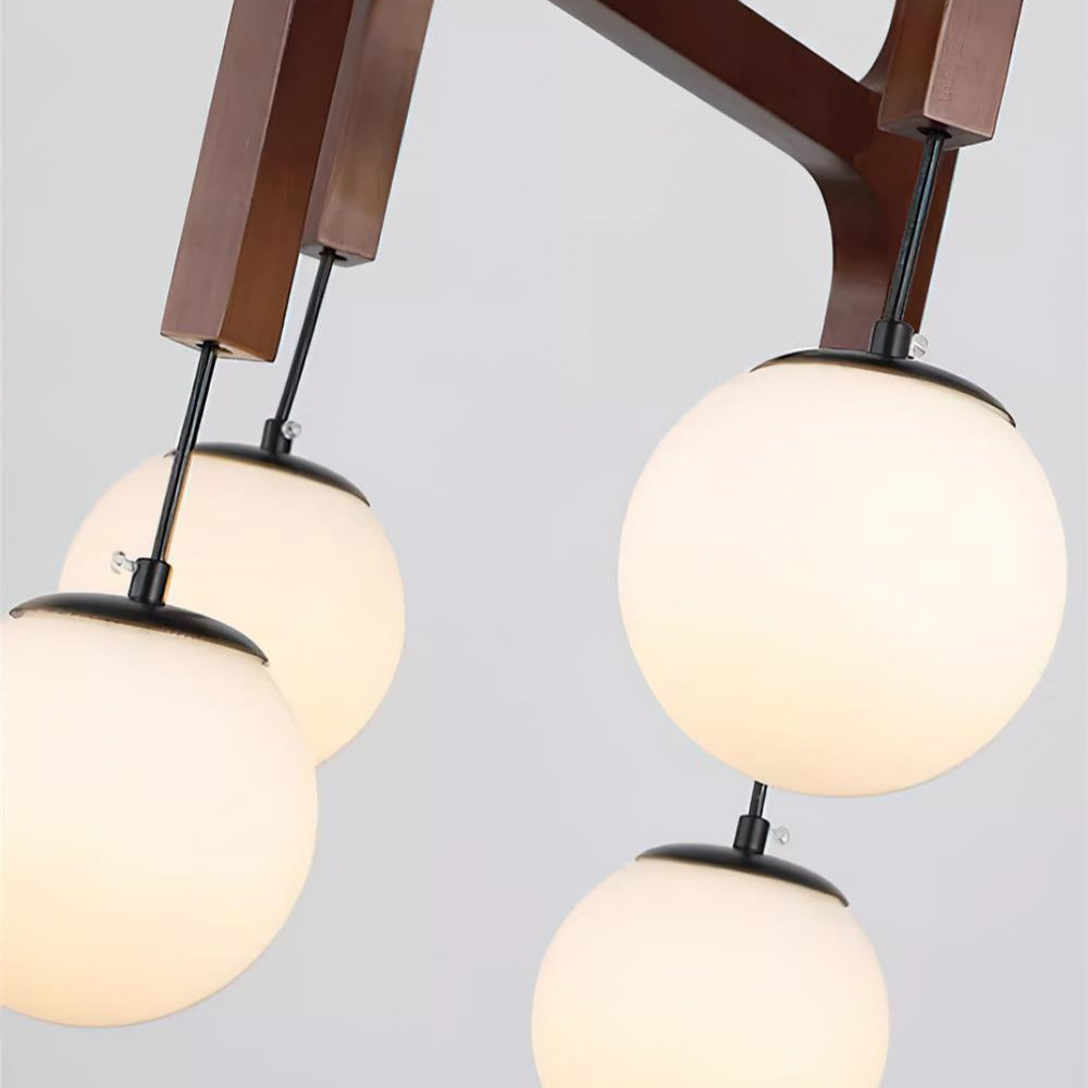 Terra candelabru din lemn, geometric