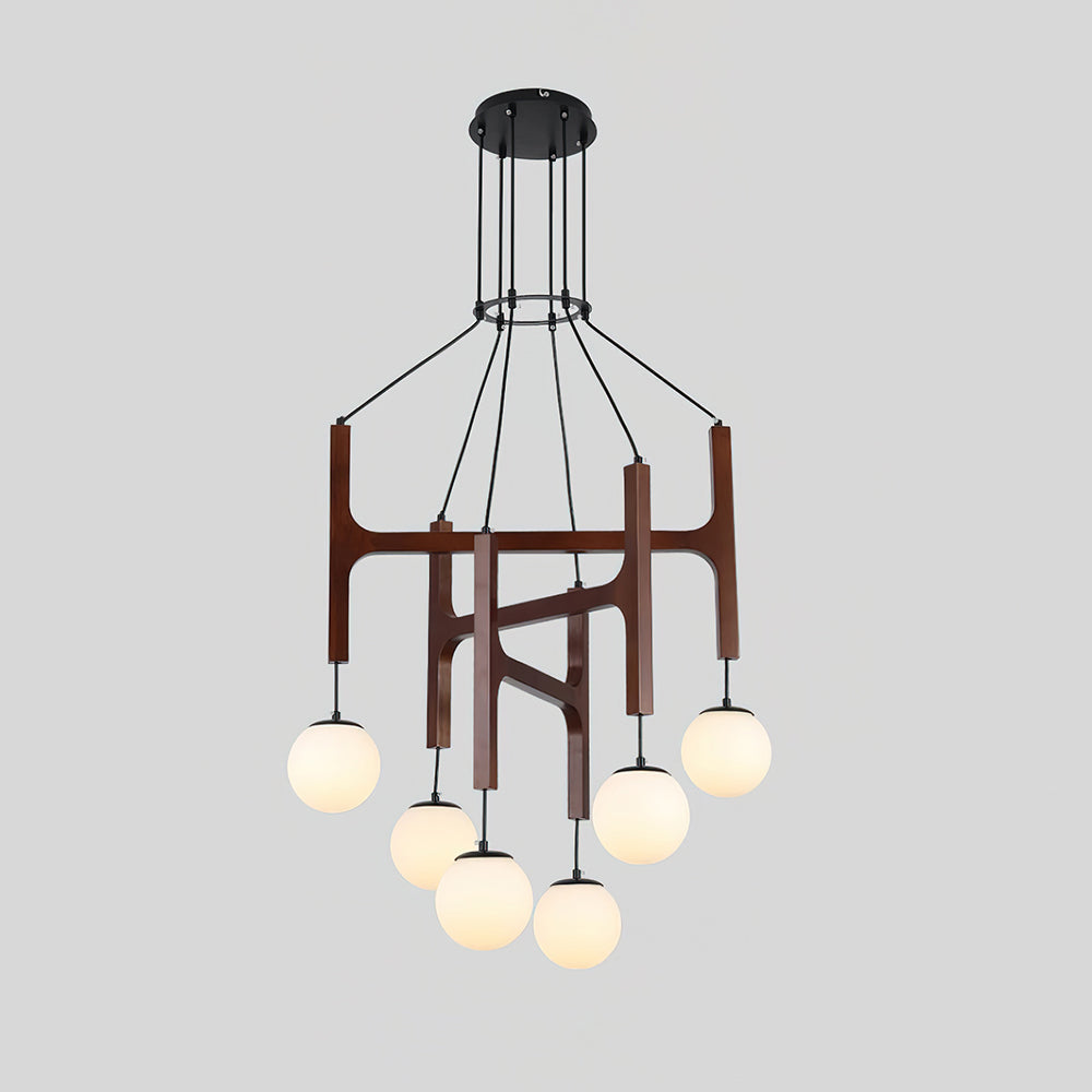 Terra candelabru din lemn, geometric
