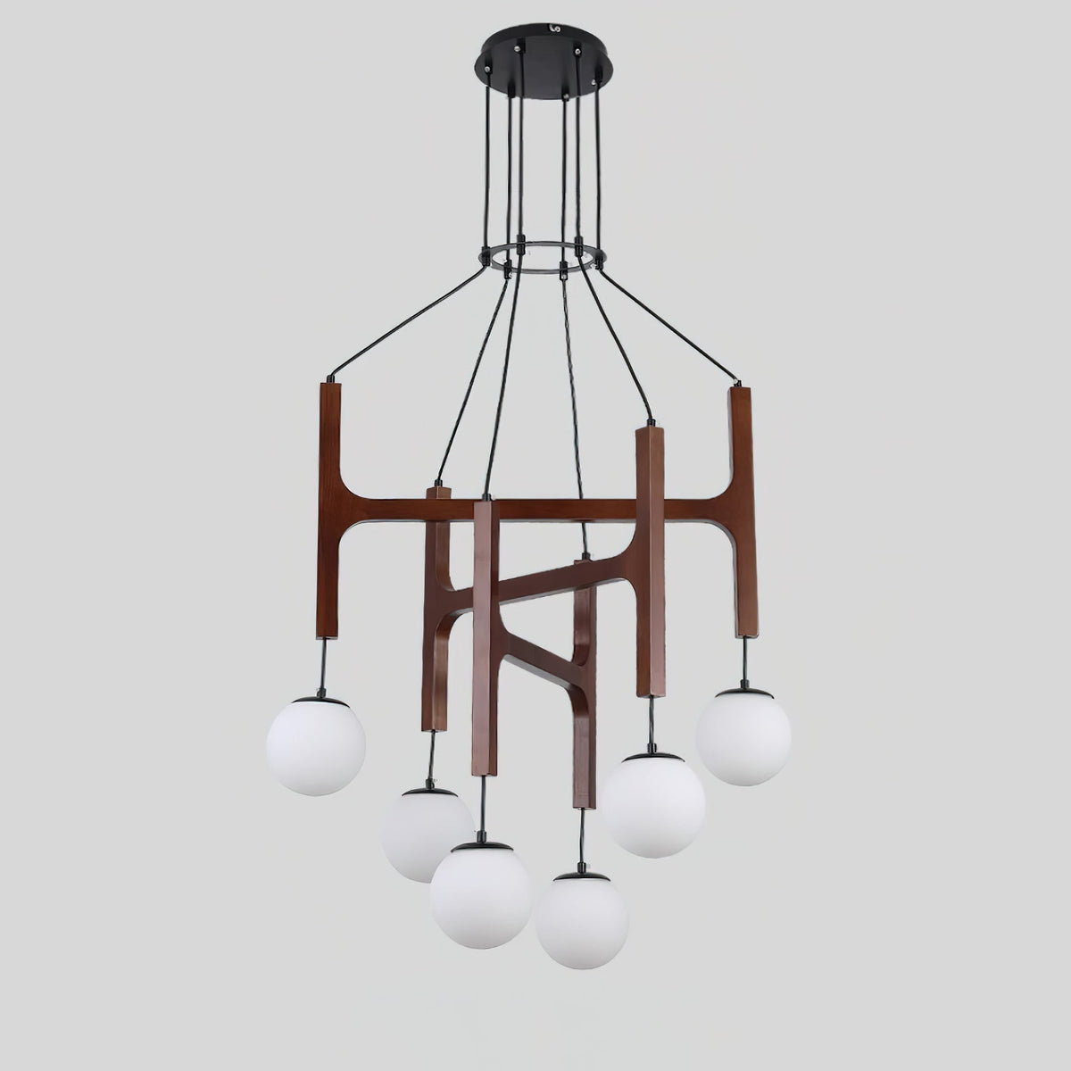 Terra candelabru din lemn, geometric