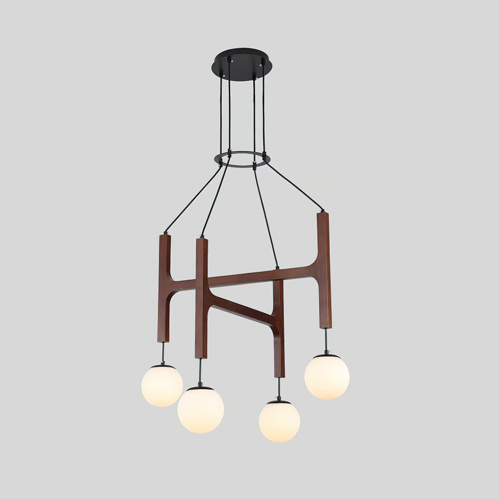Terra candelabru din lemn, geometric