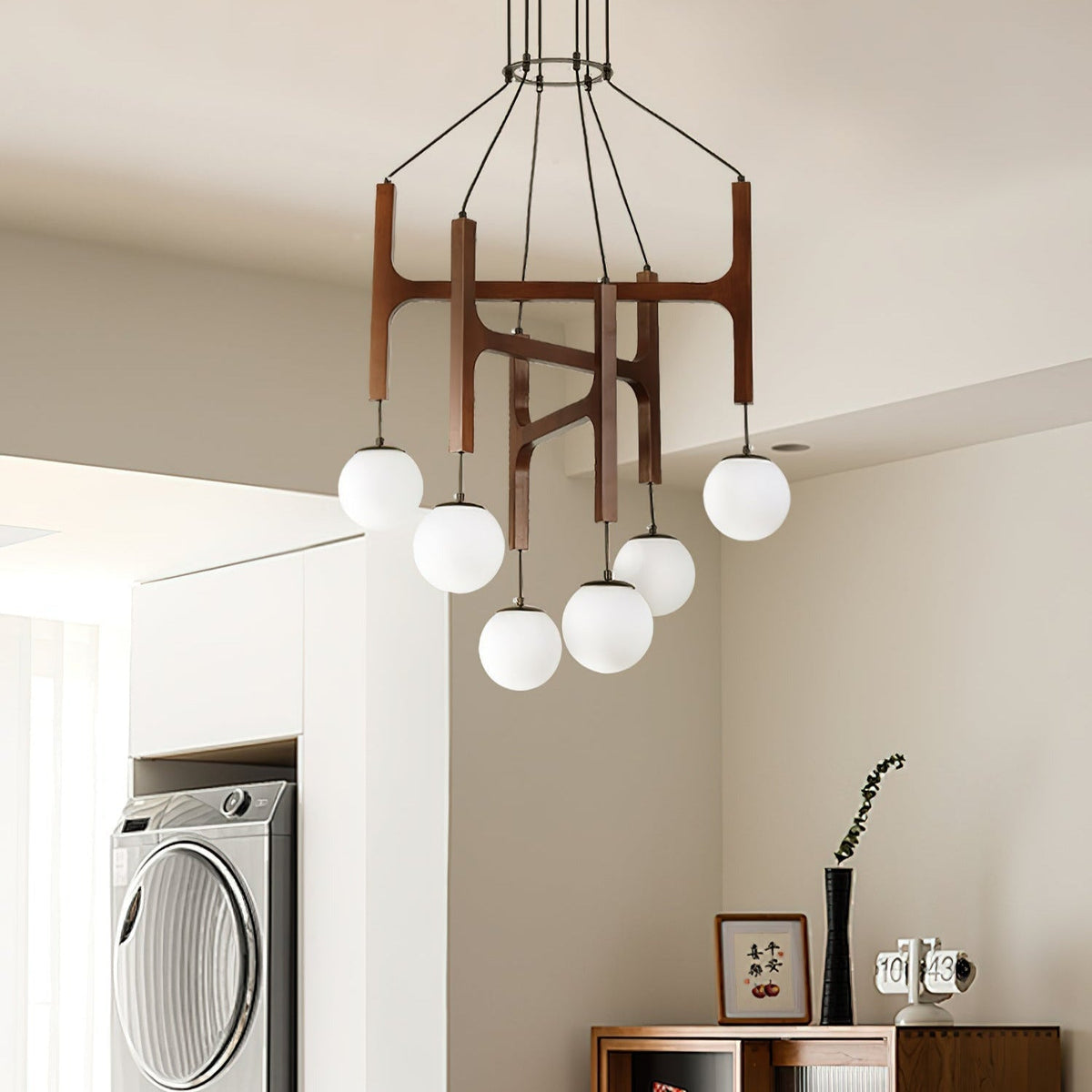 Terra candelabru din lemn, geometric