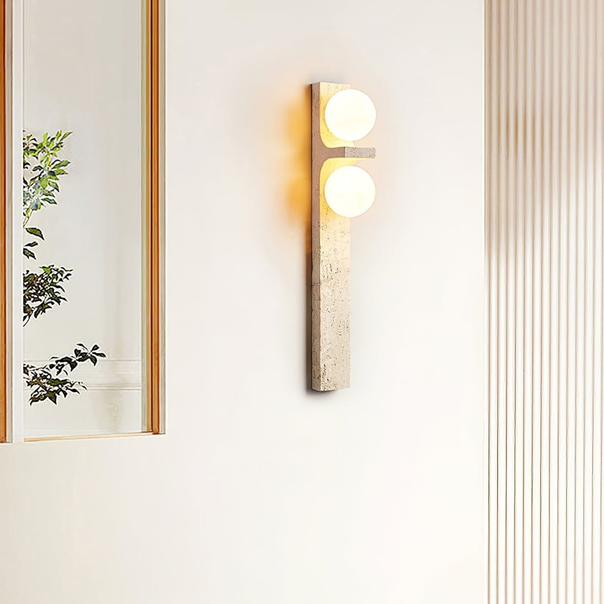 Eirikuvys aplică de perete din travertin, în stil organic modern, minimalistă