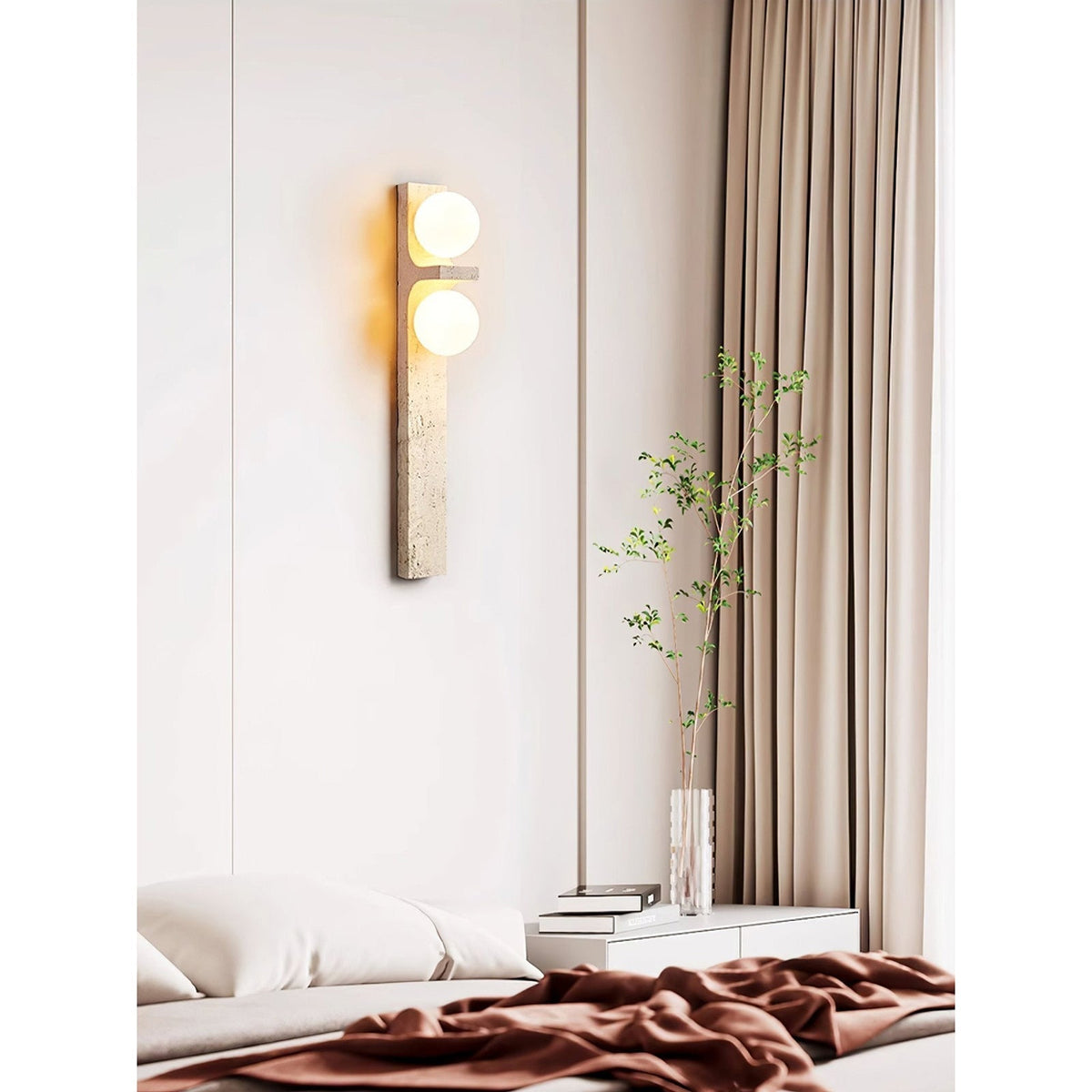 Eirikuvys aplică de perete din travertin, în stil organic modern, minimalistă