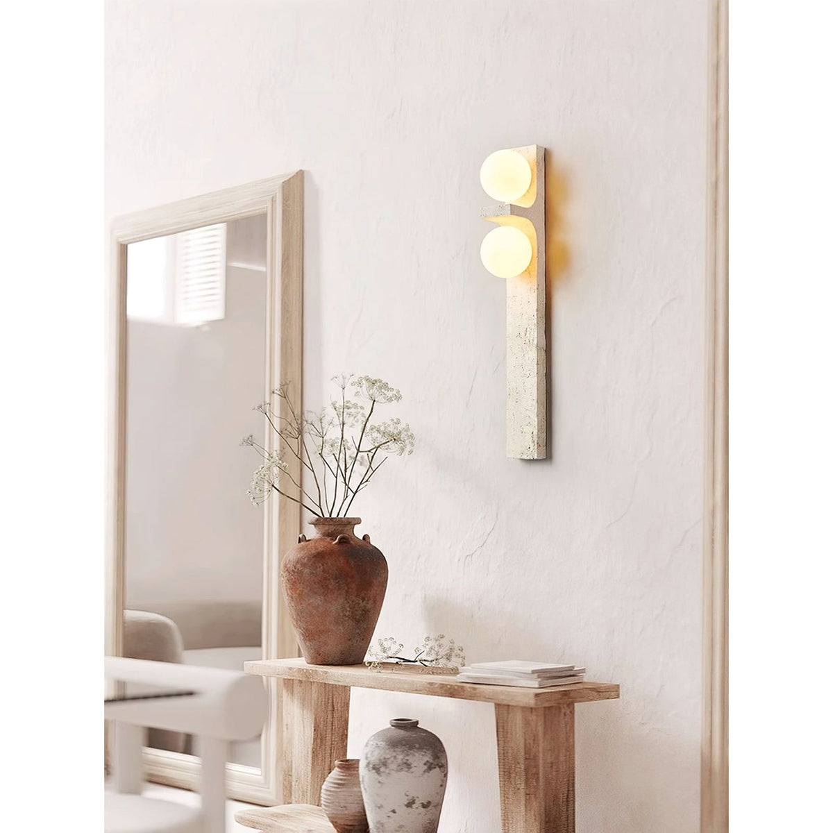 Eirikuvys aplică de perete din travertin, în stil organic modern, minimalistă
