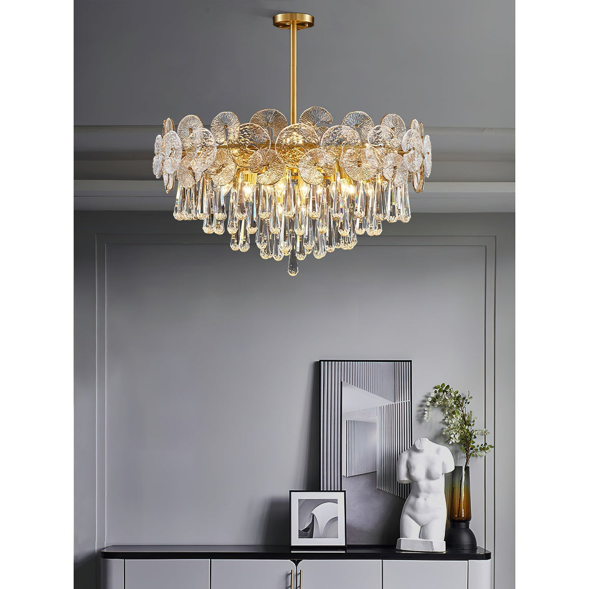 Caeluvyo candelabru din cristal, postmodern, de lux, elegant