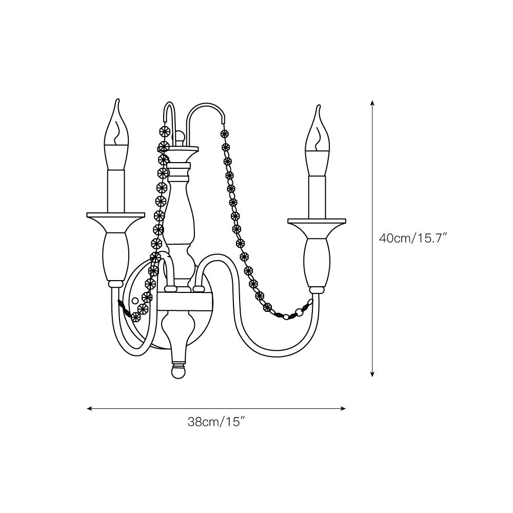 Jarnbruvys aplică de perete din metal și cristal, tradițională, tip lumânare