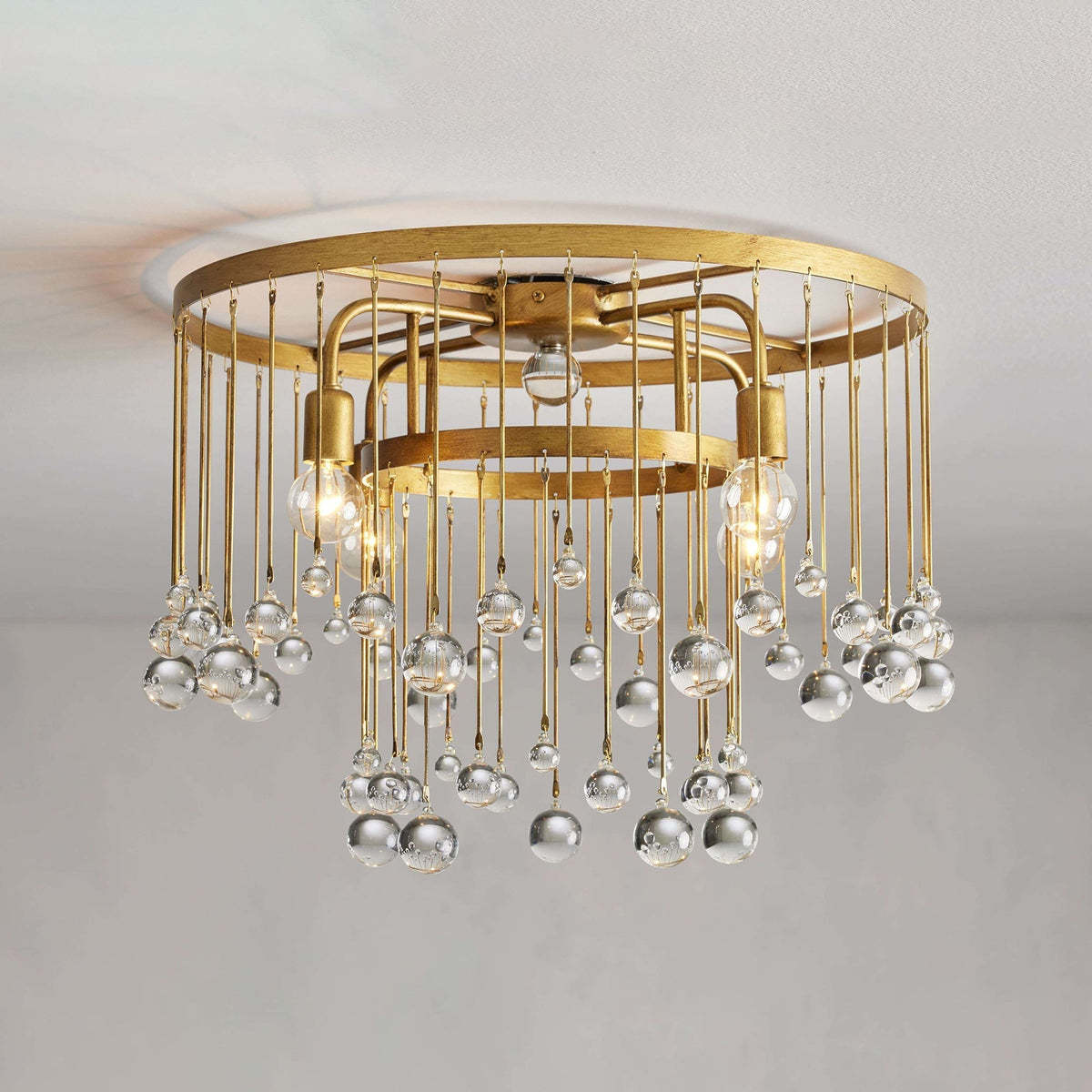 Fljotuvyo plafonieră aplicată din alamă și cristal, postmodernă, de lux