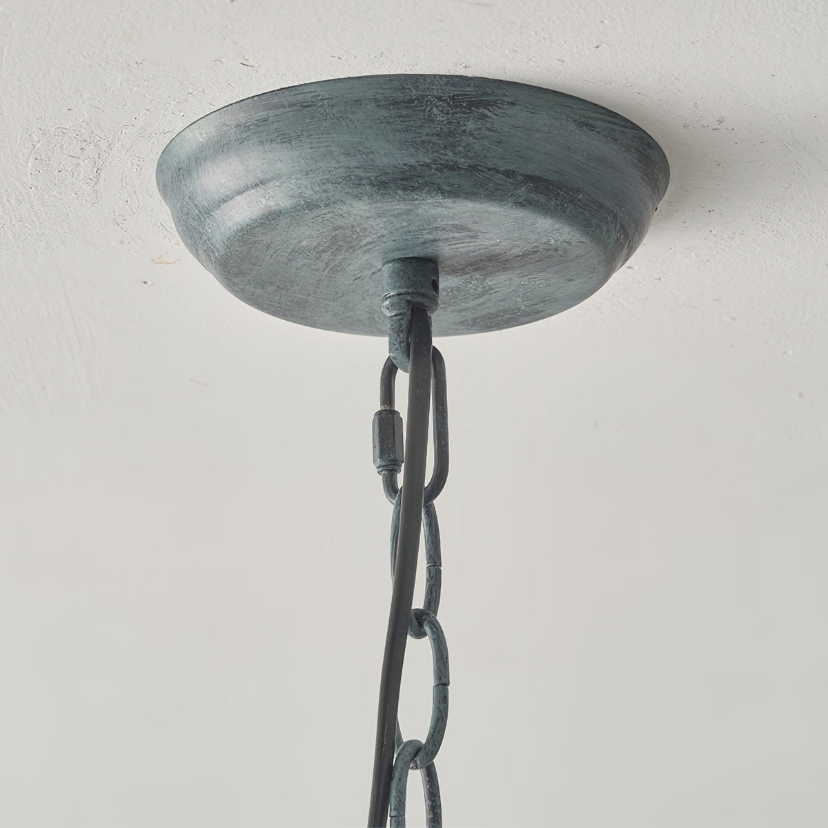Tinduvyh lampă suspendată din metal și sticlă, vintage, industrială, în formă de lanternă