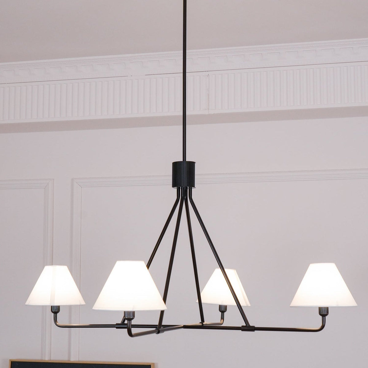 Ornuvyh candelabru din metal și material textil, vintage, industrial
