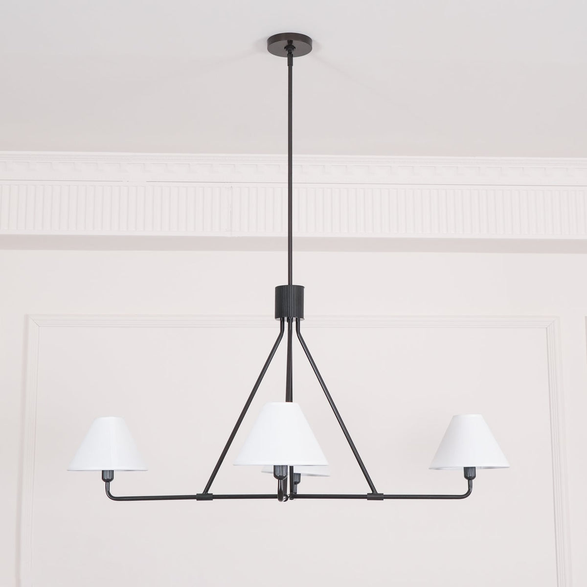 Ornuvyh candelabru din metal și material textil, vintage, industrial