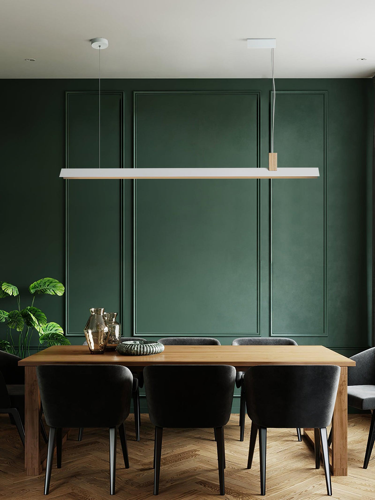 Linea lampă suspendată minimalistă din lemn