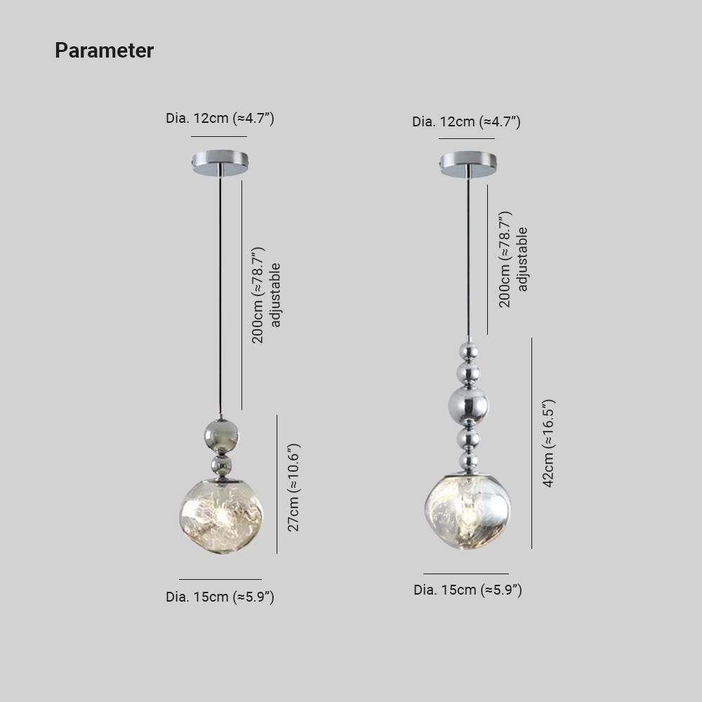 Valentina lampă suspendată Retro LED Crom/metal dormitor