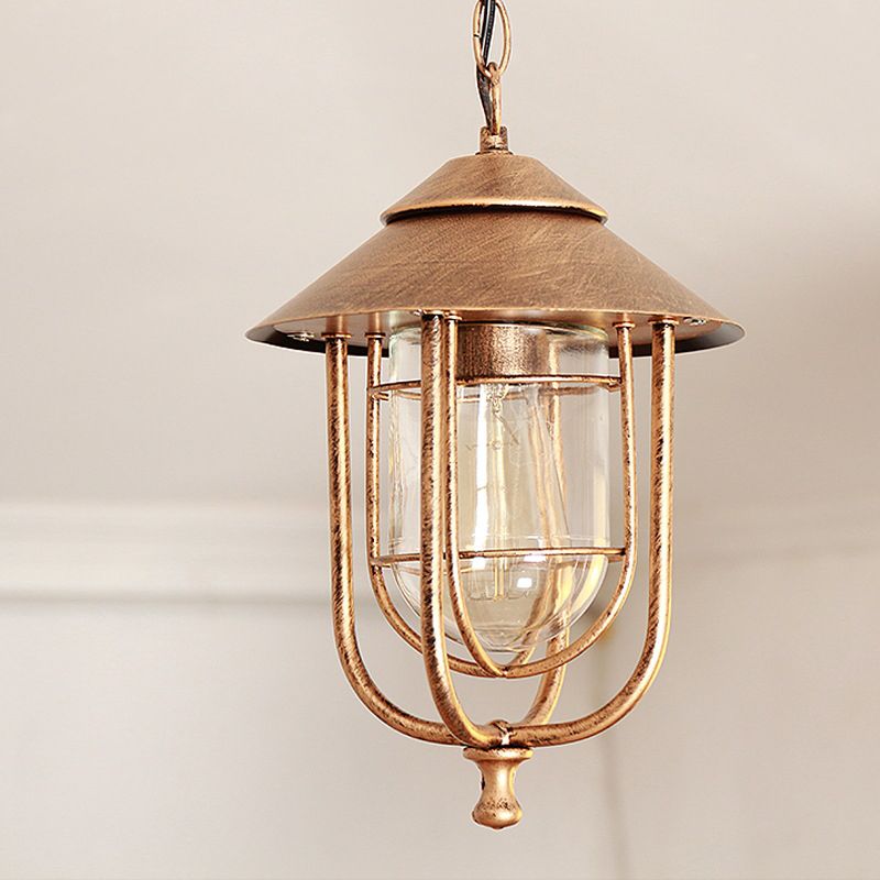 Ray lampă suspendată Lantern Retro metal, negru/bronz