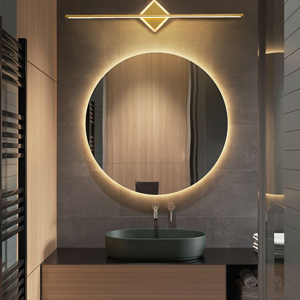 Arisha LED Linear oglindă Front oglindă aplică de perete, negru/auriu