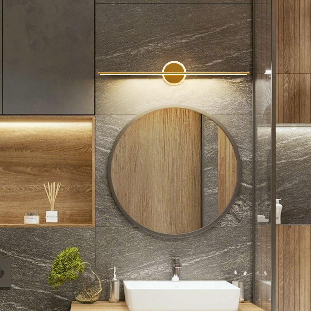 Arisha LED Linear oglindă Front oglindă aplică de perete, negru/auriu