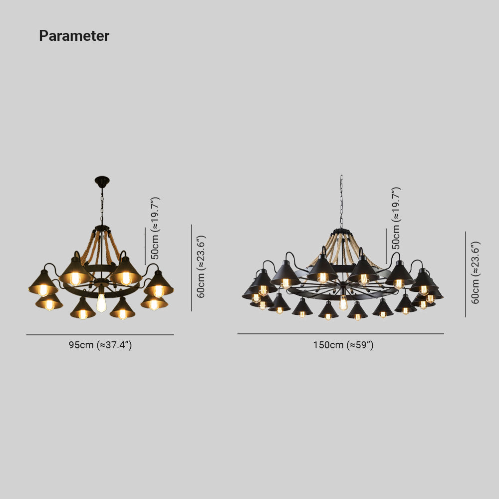 Epoch candelabru din frânghie, vintage, industrial, pentru living