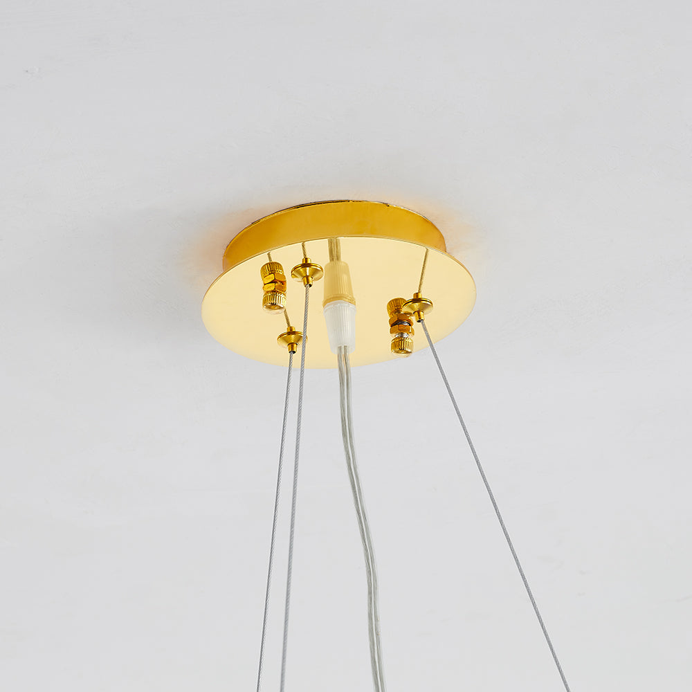 Kristy candelabru auriu din sticlă și cristal, contemporan