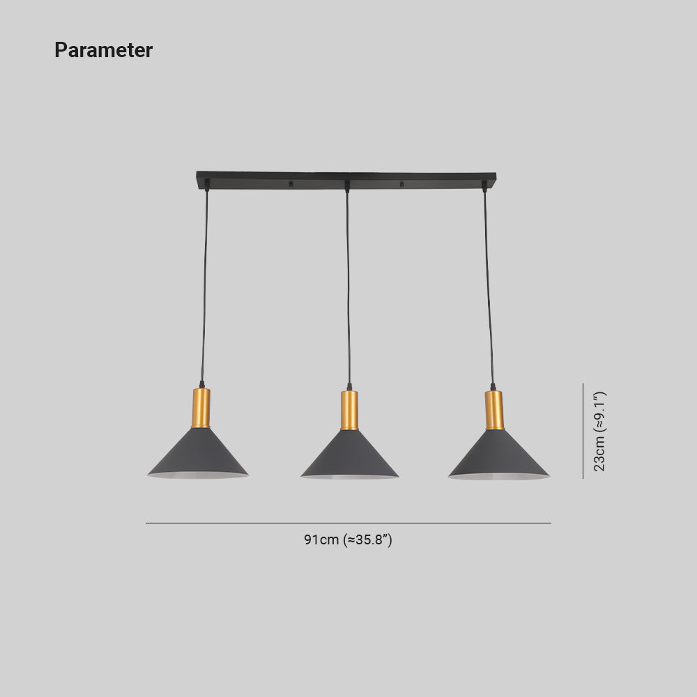 Arisha lampă suspendată modernă minimalistă conică industrială, albastru, metal