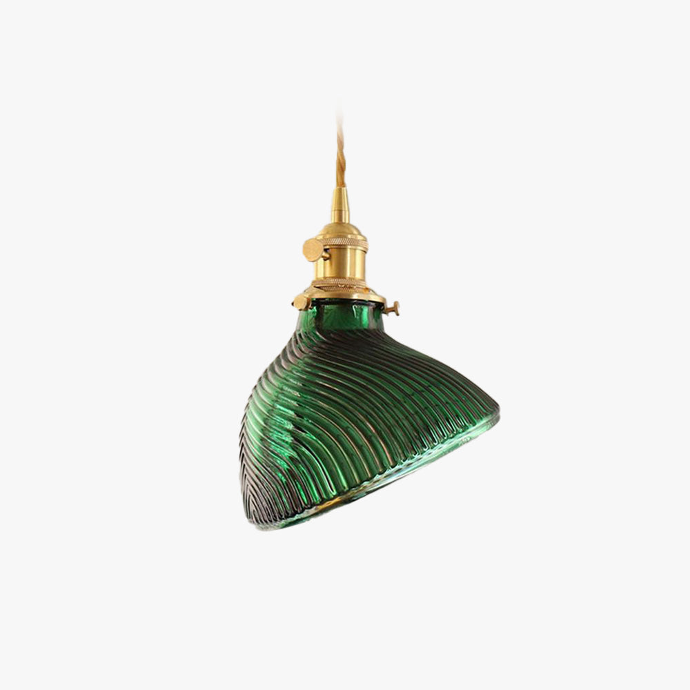 Valentina lampă suspendată verde din metal și sticlă, retro, LED, pentru sufragerie