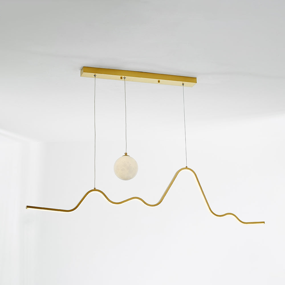 Arisha lampă suspendată minimalistă cu design ondulat din metal, negru/alb/auriu