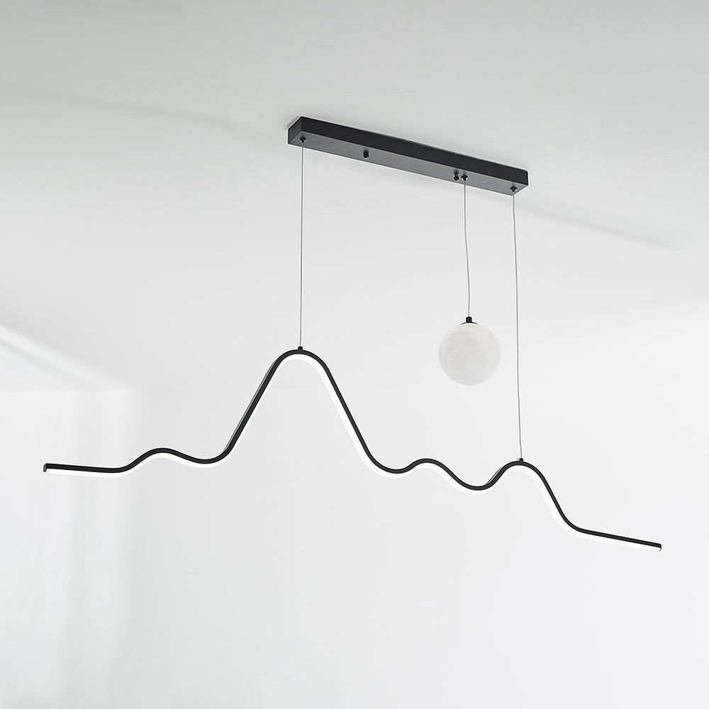 Arisha lampă suspendată minimalistă cu design ondulat din metal, negru/alb/auriu