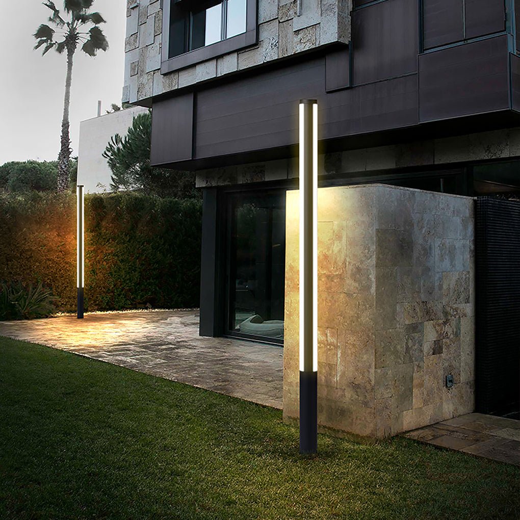 Ray Column Double Light Strip Outdoor Path Light, negru