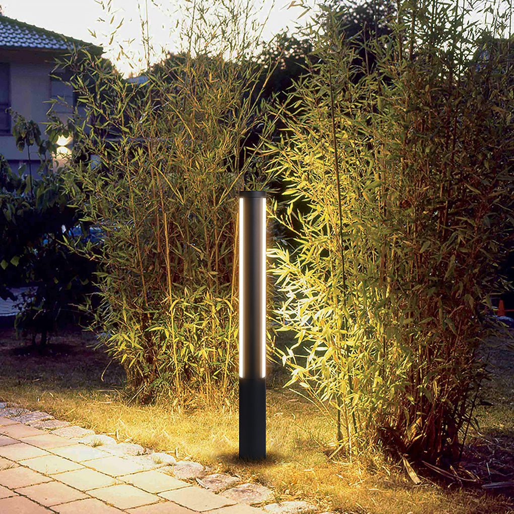 Ray Column Double Light Strip Outdoor Path Light, negru