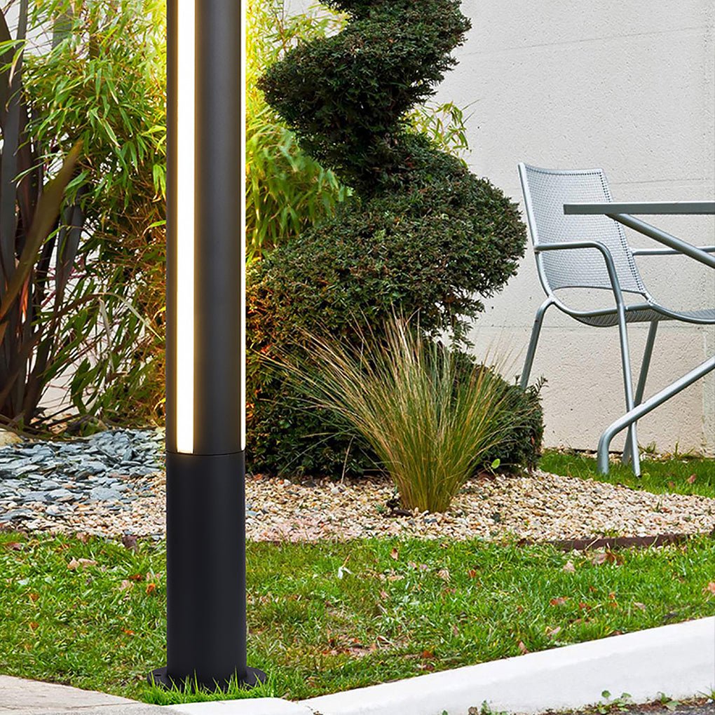 Ray Column Double Light Strip Outdoor Path Light, negru
