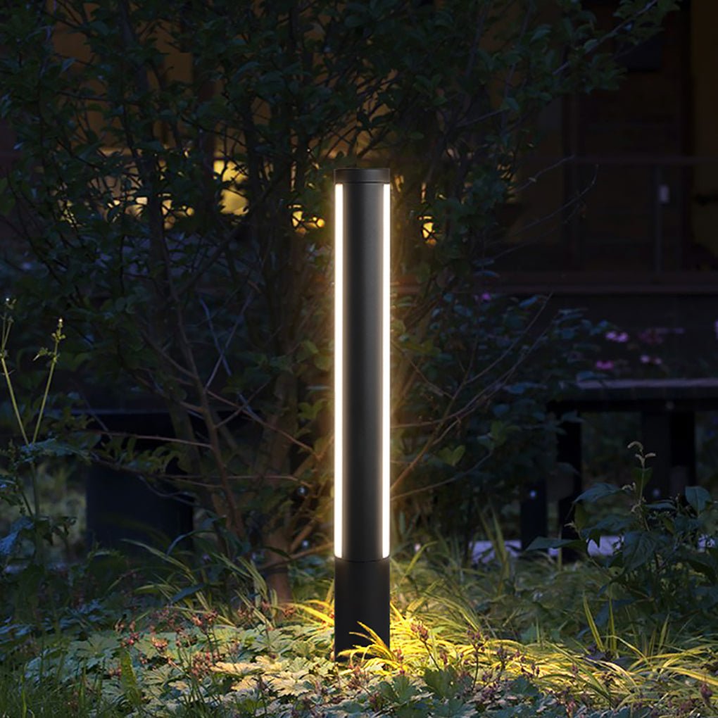 Ray Column Double Light Strip Outdoor Path Light, negru