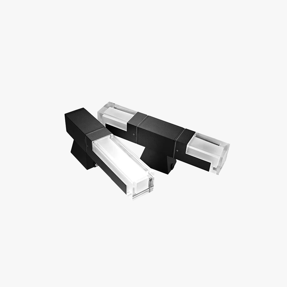 Ray aplică de perete pentru exterior modern Rectangular Double-Head metal Outdoor aplică de perete