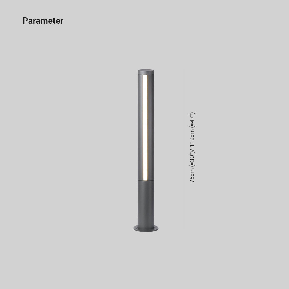 Ray Column Double Light Strip Outdoor Path Light, negru