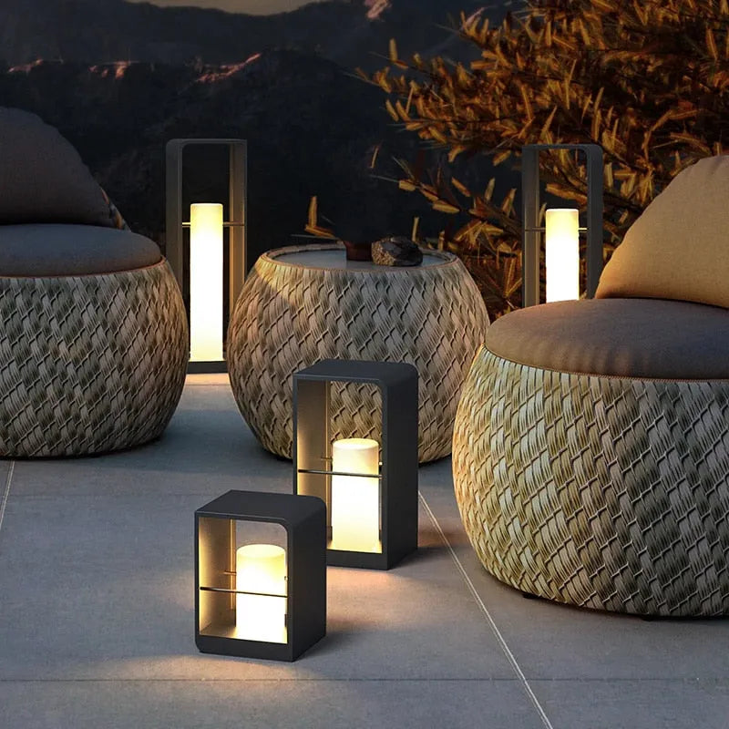 Ray Iluminare exterioară pentru drumuri cu panou solar, dreptunghiular, minimalist, negru