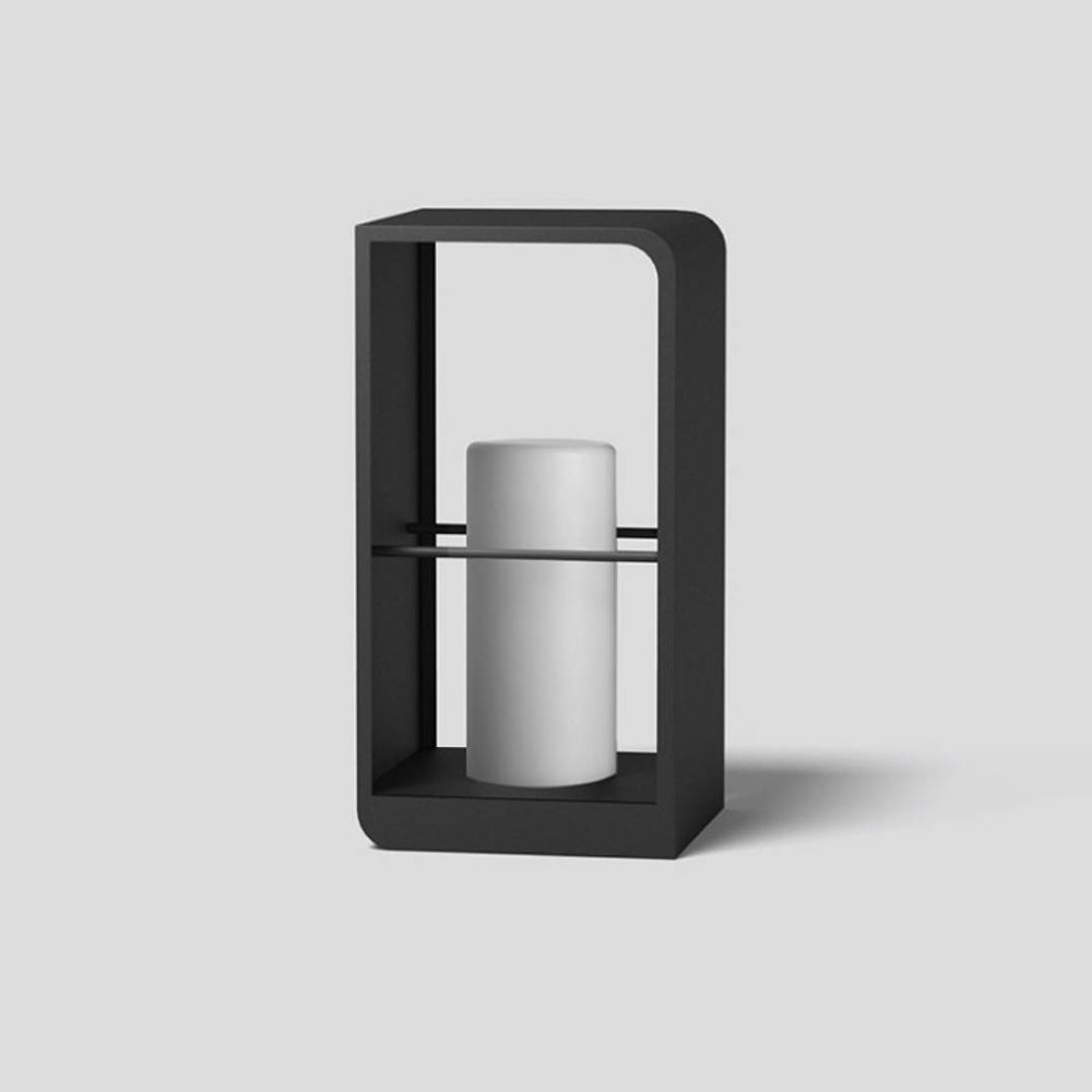 Ray Iluminare exterioară pentru drumuri cu panou solar, dreptunghiular, minimalist, negru