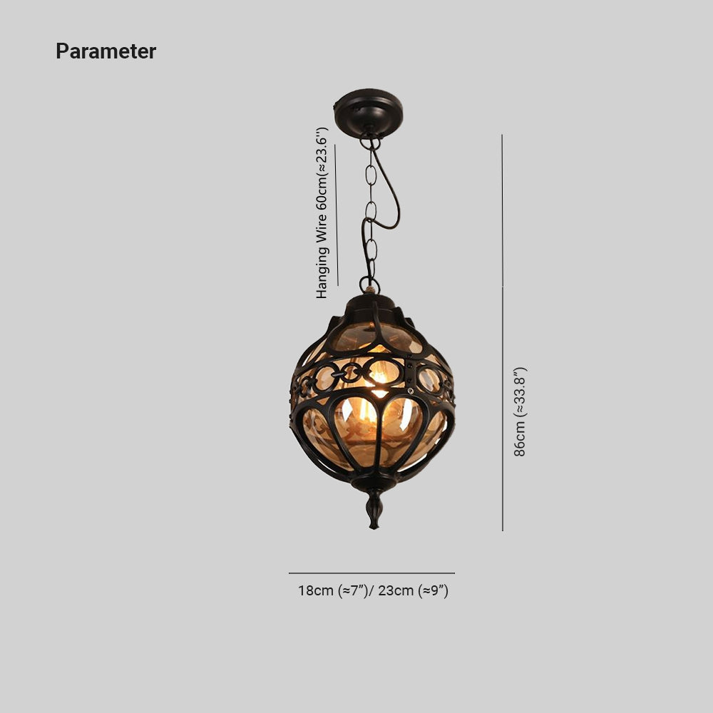 Silva Loft Sphere Vintage Farmhouse Rustic lampă suspendată neagră/bronz pentru Sufragerie