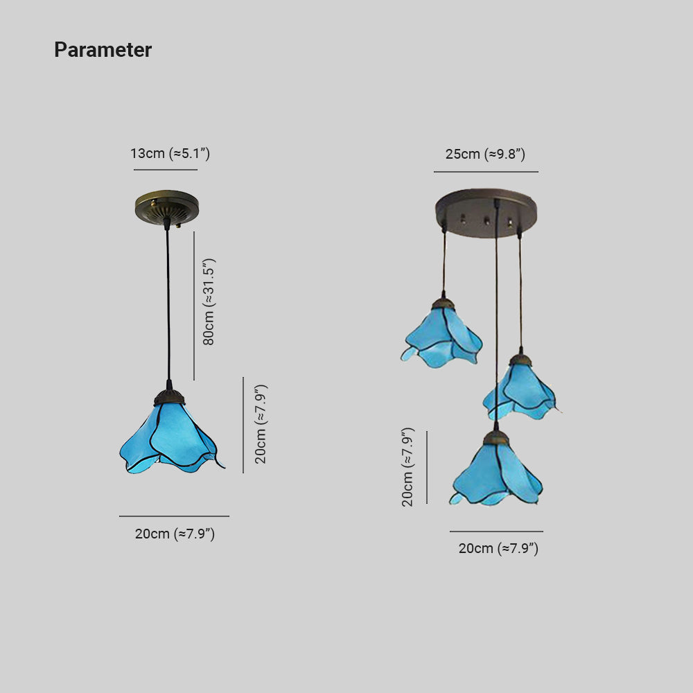 Arisha floare rășină lampă suspendată, Albastru/Roz, 1/3 surse de lumină