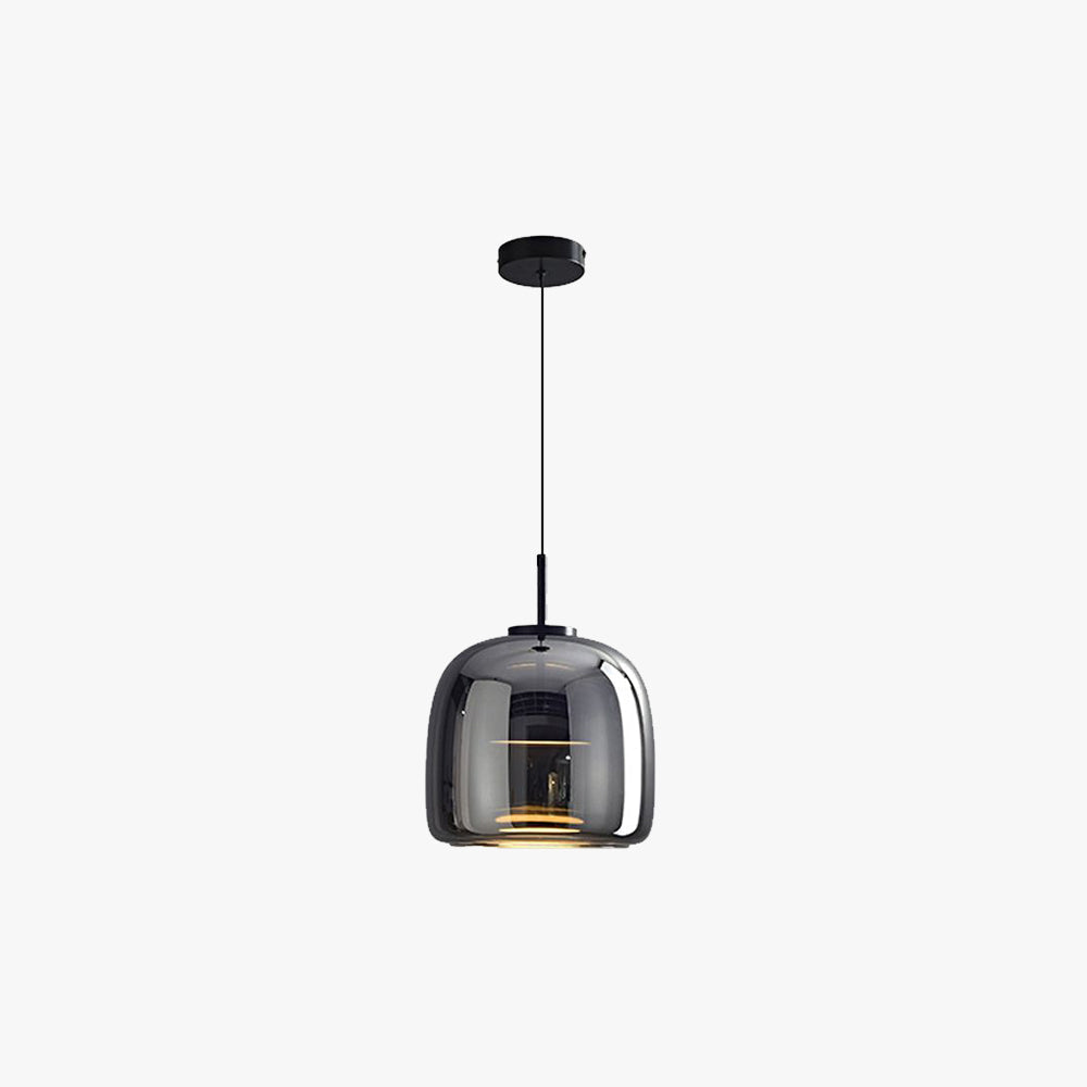June lampă suspendată minimalistă din sticlă fumurie gri