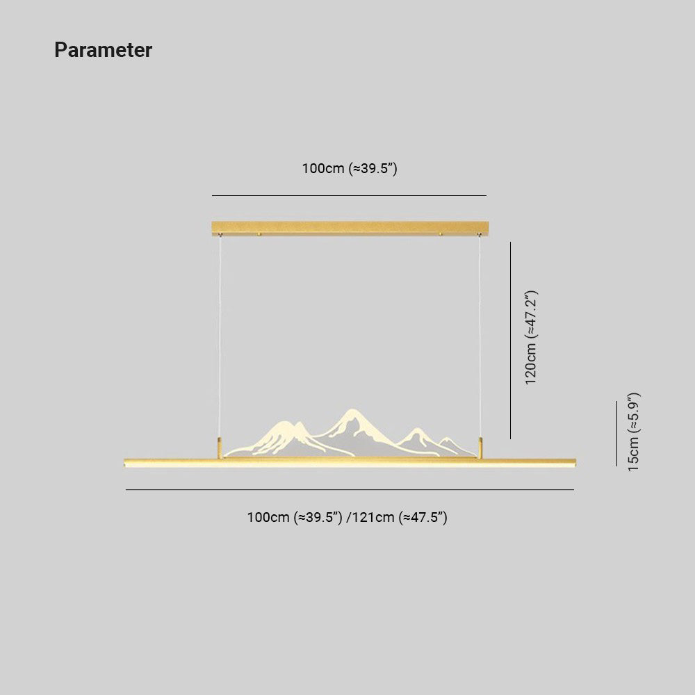 Arisha Designer Mountain formă LED lampă suspendată, negru/auriu