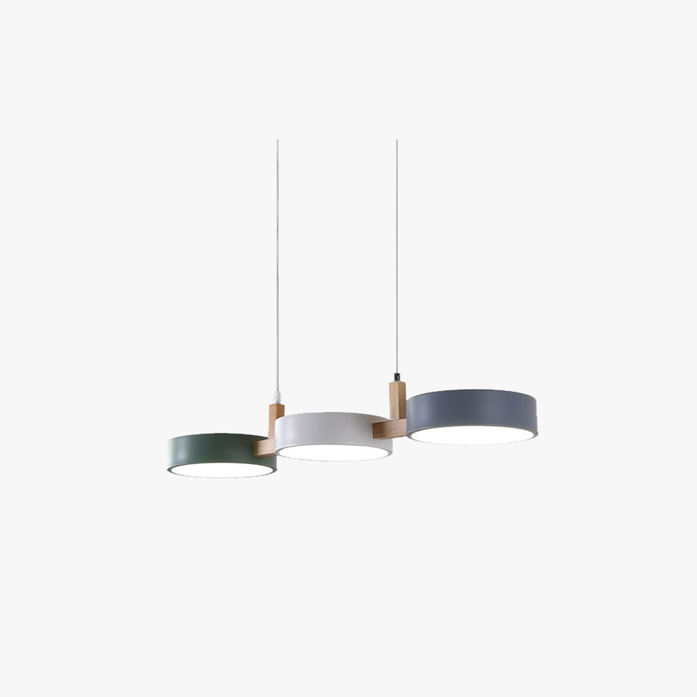 Aira lampă suspendată din metal și lemn 3 cu  surse de lumină LED