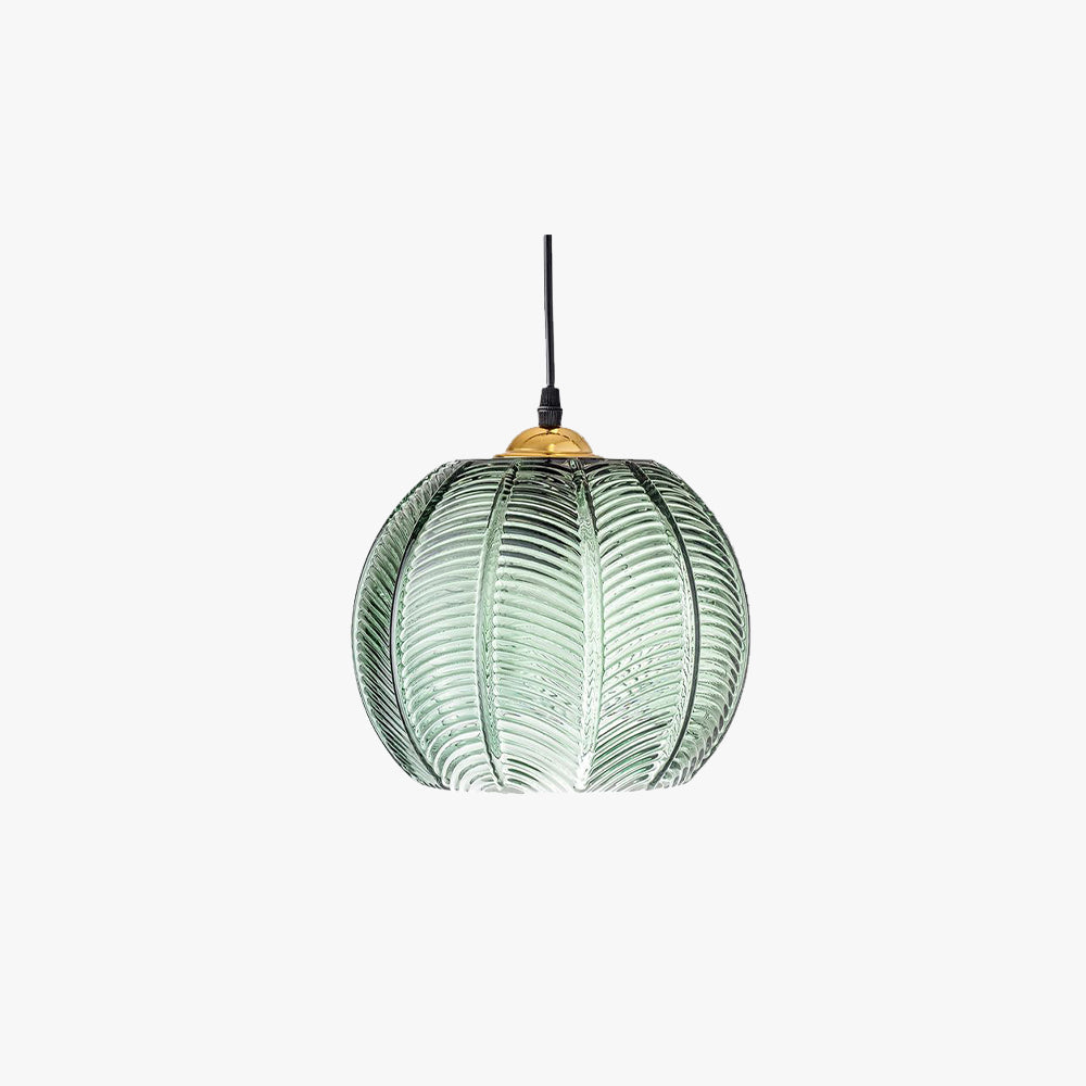 Aira lampă suspendată verde din sticlă, nordică, artistică, striată