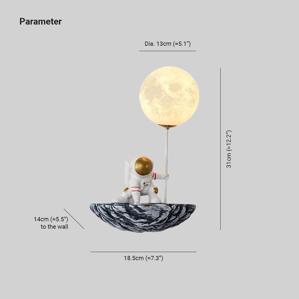Aria aplică de perete Decorativă Astronaut sticlă, alb/Albastru-alb