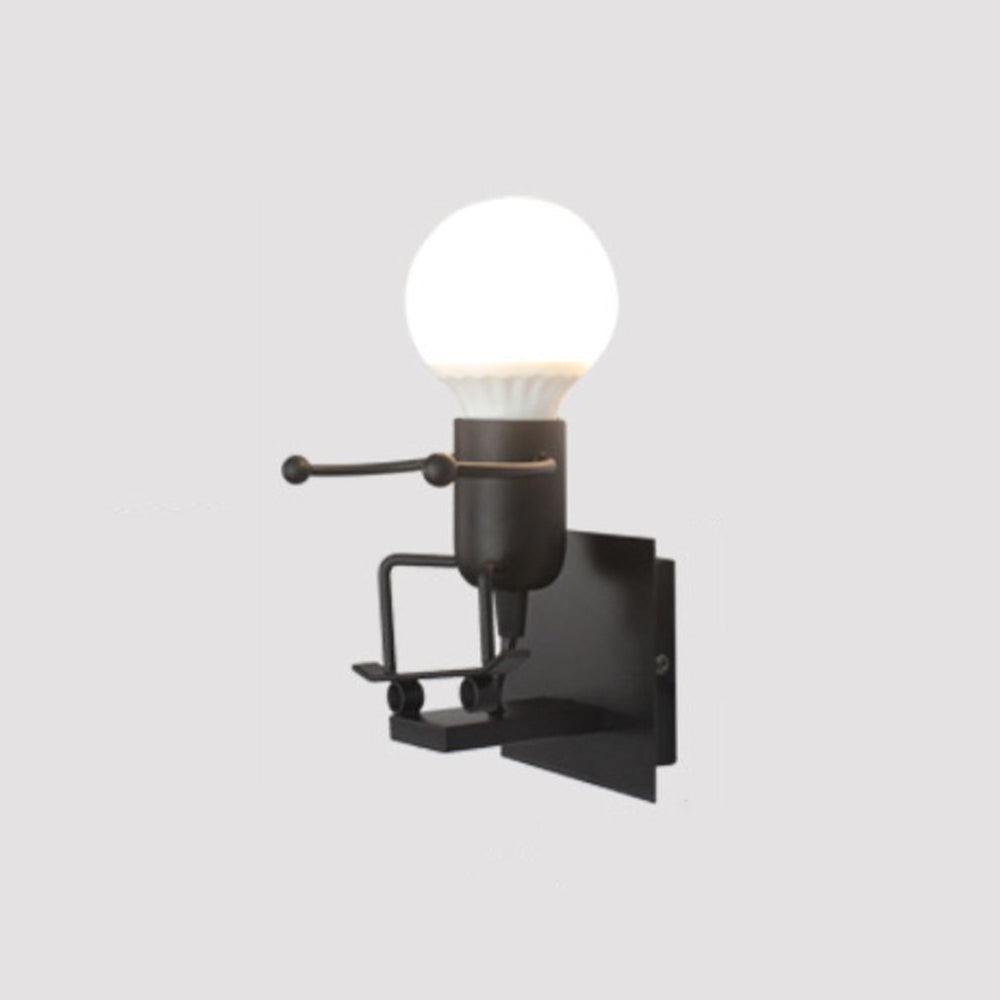 Arisha aplică de perete decorativă modernă cu formă de om din metal, negru/alb
