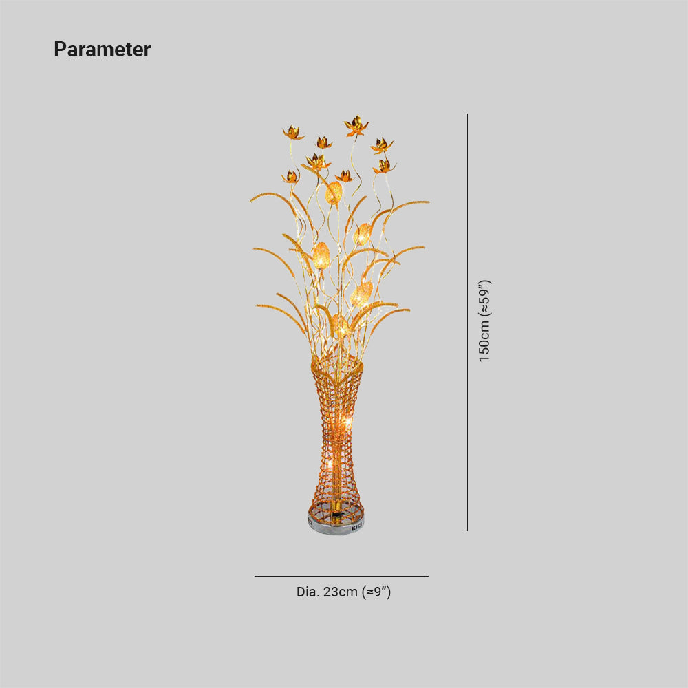 Bella Art Deco Vase auriu metal lampadar, living