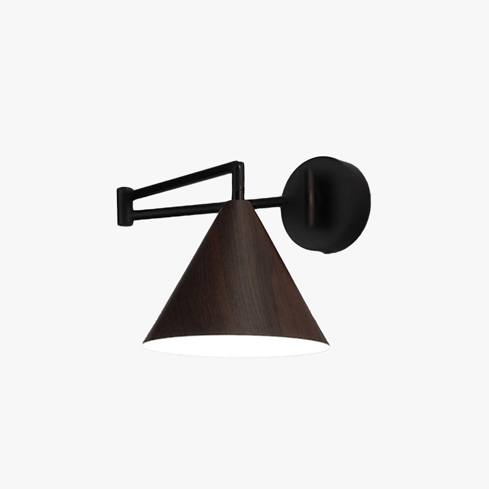 Muto aplică de perete lampă de perete conică reglabilă, metal/lemn, pentru dormitor