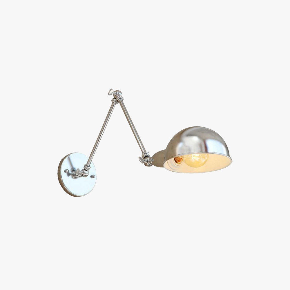 Epoch aplică de perete argintie din metal, minimalistă, în formă de dom, reglabilă, pentru dormitor