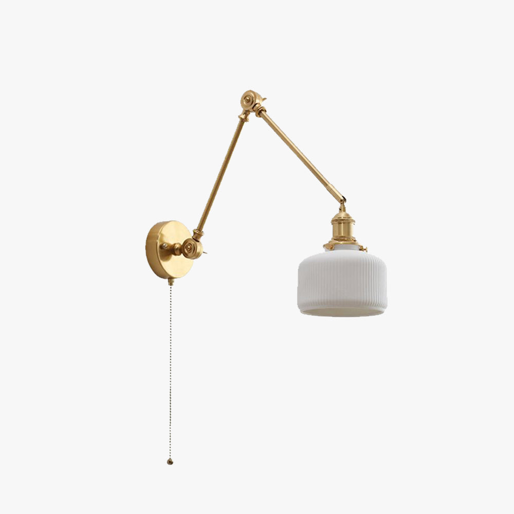 Arisha aplică de perete albă din ceramică și metal, modernă, în formă de tambur, reglabilă