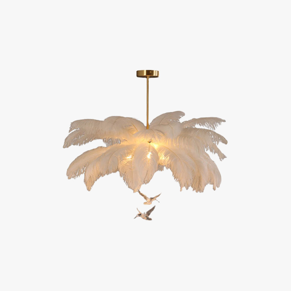 O'Moore Ostrich contemporan Elegant Feather candelabru, alb