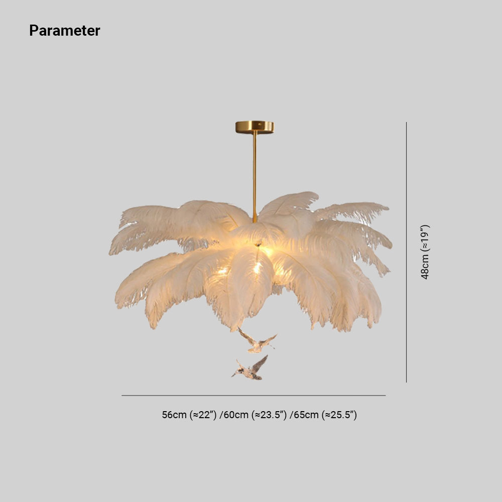 O'Moore Ostrich contemporan Elegant Feather candelabru, alb
