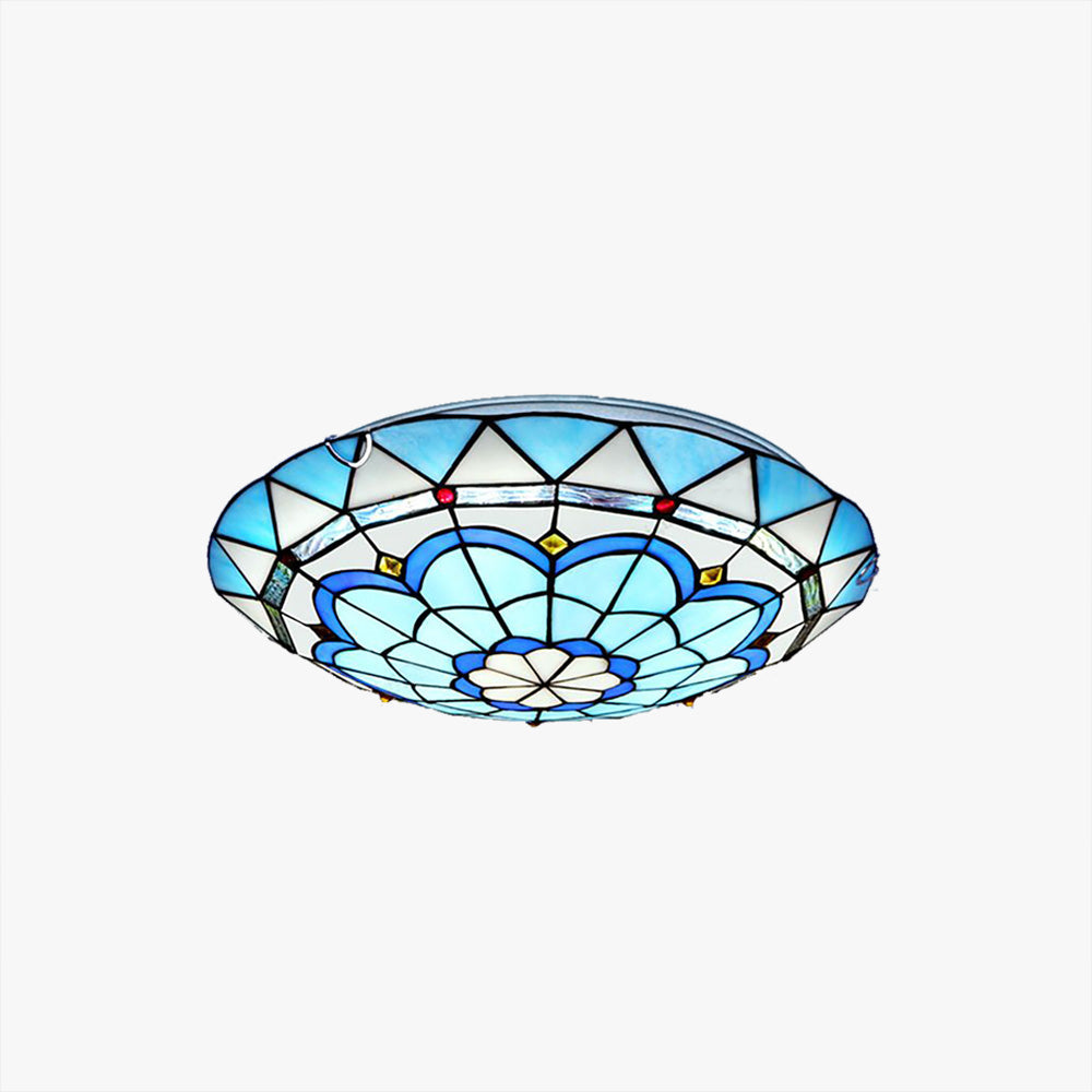 Tiffany plafonieră aplicată din sticlă, multicoloră, pentru dormitor