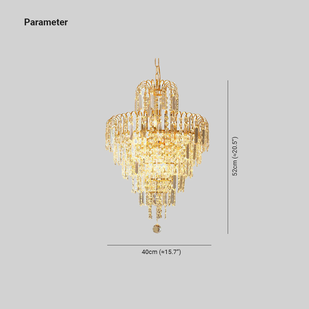 Kristy de lux 5 Layers Tassel cristal auriu candelabru