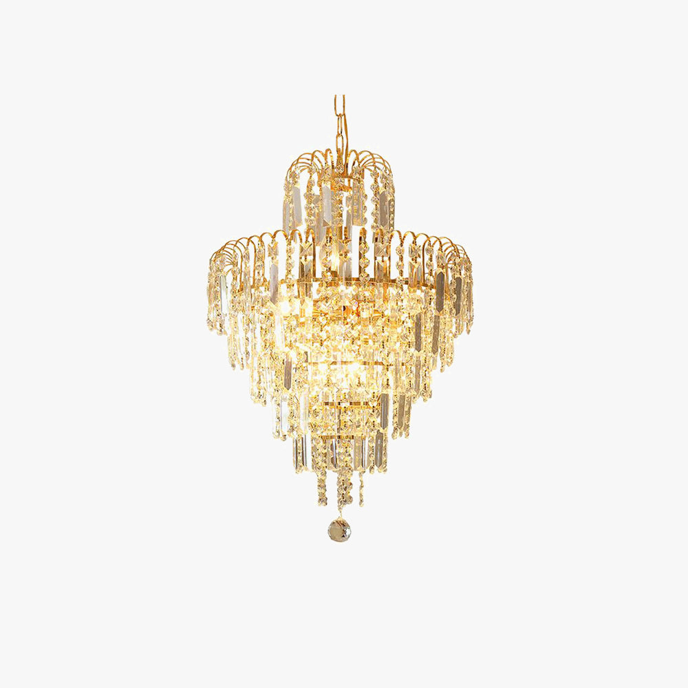 Kristy de lux 5 Layers Tassel cristal auriu candelabru